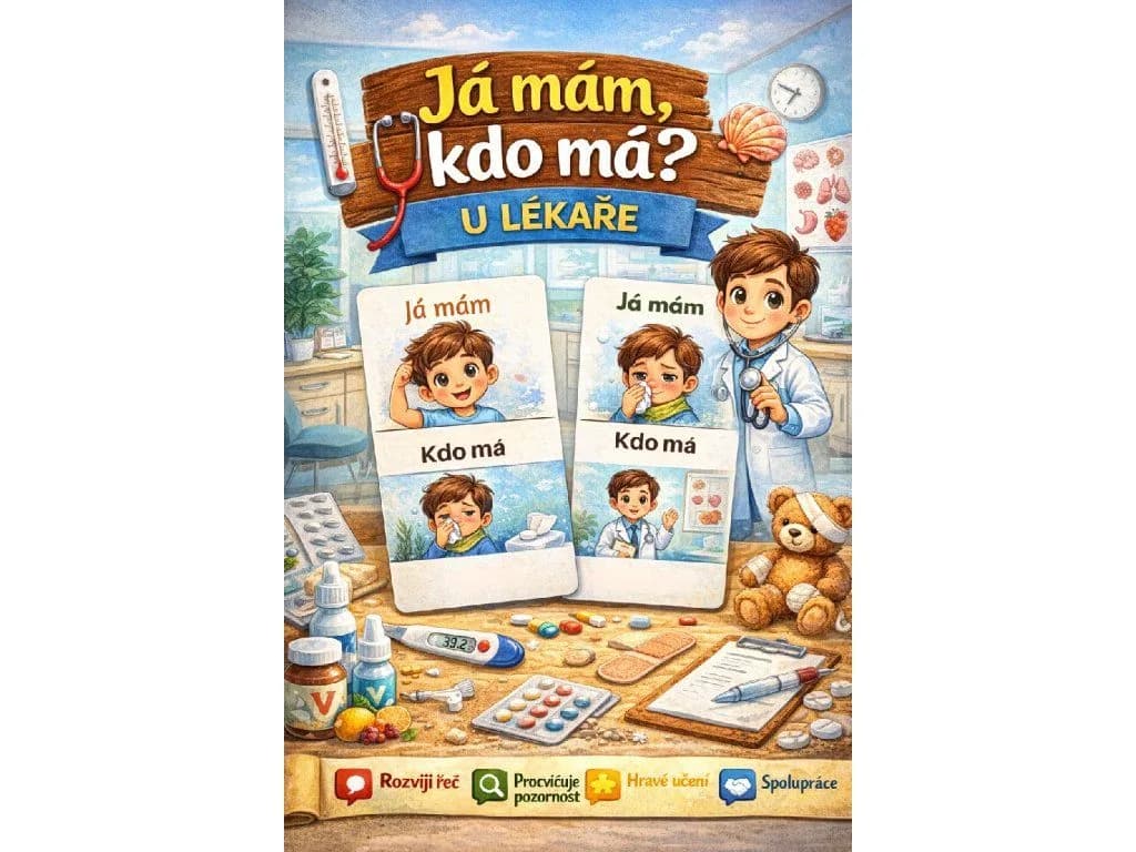 Já mám, kdo má? U lékaře — karetní hra pro děti na rozvoj slovní zásoby
