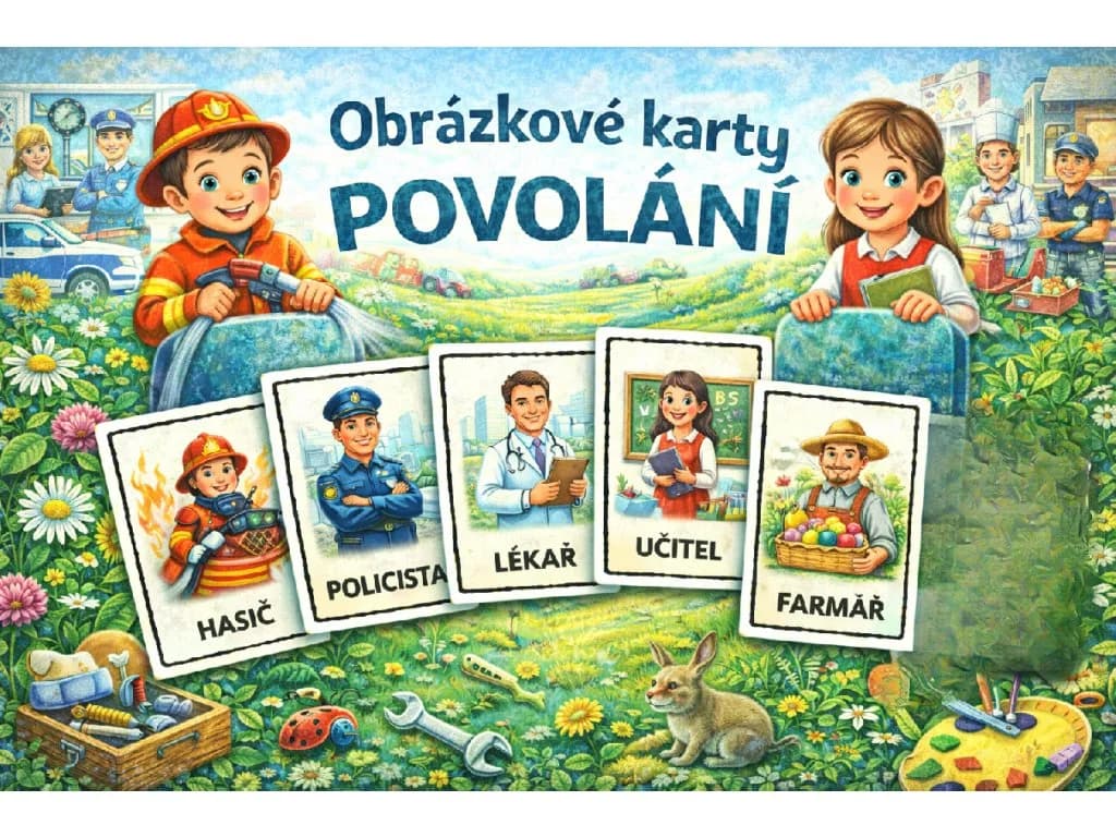 Obrázkové karty Povolání pro děti — logopedické karty pro rozvoj řeči