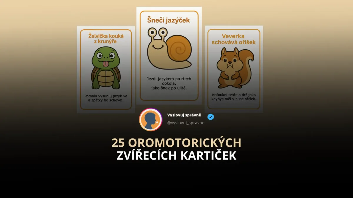 Zvířátka — oromotorické kartičky pro děti | cvičení mluvidel, ze kterého budou nadšené